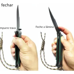 Canivete Tatico Militar Semi Automatico Estilo Browning 364b - Imagem 10