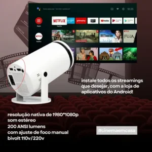 Projetor Portátil 4k Hd Android 11.0 Smart Wifi 5g Bluetooth - Imagem 8