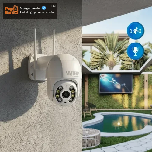 Câmera De Segurança Wi-fi Ip Prova D'água Infravermelho Hd Icsee Interna Externa HW
