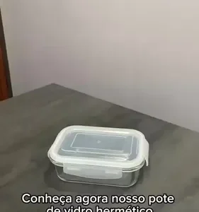 Kit 10 Potes Herméticos Vidro 640ml Starhouse Marmita Forno Micro-ondas Airfryer com 4 travas de super vedação - Imagem 9