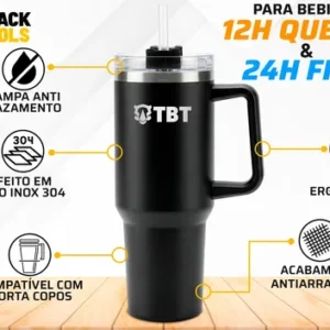Copo Térmico Gigante 1,2l Inox Com Tampa E Canudo Aço Inox - Imagem 4