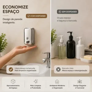 Saboneteira Liquida Inox304 500ml P/ Parede Porta Sabonete - Imagem 4