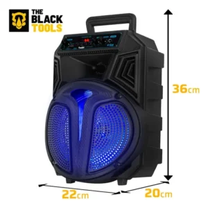 Caixa de som Amplificada Bluetooth Rádio Fm 250w Rms Tws Led Rgb Portatil Sem Fio Usb Tcs300 Cor Preto The Black Tools - Imagem 7