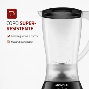 Liquidificador Mondial 1,5l Easy Power 550w L-550-b Cor Preto - Imagem 4