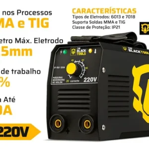 Máquina Solda Inversora Mma The Black Tools Preto 50/60hz Voltagem - Imagem 4