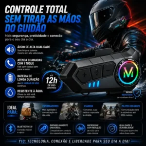 Kit 2 Intercomunicador Moto V6 Bluetooth Para Capacete - Imagem 6