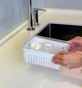 Organizador Geladeira Tampa Acrílico Drenagem 2,2 Litros - Imagem 10