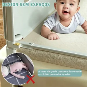 Grade Proteção Cama Bebê Ajustável Infantil Lateral Água150 Grade Proteção - Imagem 5