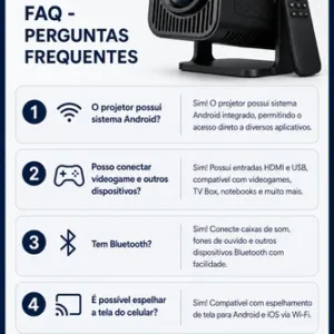 Projetor Portatil Full Hd 4k Wifi Bluetooth Hdmi Cinema - Imagem 5
