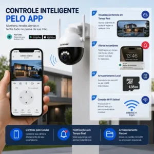 Câmera Dome Wi-fi Ptz 1080p Visão Noturna 30m Rotação 360° - Imagem 4