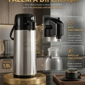 Garrafa Termica De Inox 1,9 Litros Café Ou Chimarrão Domero - Imagem 8
