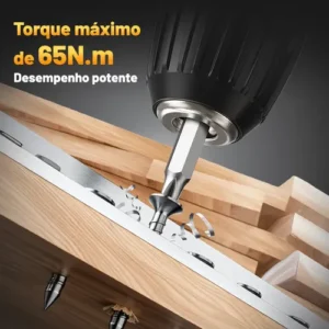 Parafusadeira E Furadeira Profissional 2 Baterias Sem Fio - Imagem 4