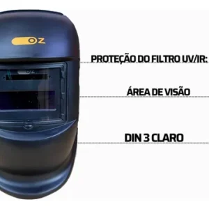 Mascara de Solda Escurecimento Automatico Profissional Oz WH1000 cor preto - Imagem 4