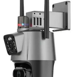 Câmera Segurança Wifi Ip Lente Dupla 2x 3mp Externa 360° A prova Dágua Cor Cinza - Imagem 4
