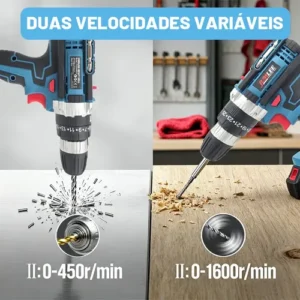Parafusadeira E Furadeira À Bateria 36v Sem Fio Bivolt Azul-celeste 50hz/60hz 127/220v - Imagem 4