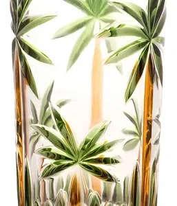Conjunto Jarra Com 6 Copos Cristal Palm Tree Handpaint Wolff - Imagem 7