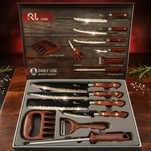 Conjunto De Facas Chef Profissional 8 Peças Churrasco Inox - Imagem 4