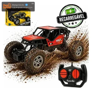 Carrinho Controle Remoto Rally Jipe Max Carro Grande Bateria Recarregavel Off Road Com Amortecedores 4x4 Brinquedo Kizumba - Imagem 1