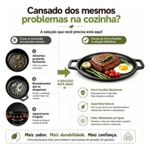 Frigideira De Ferro Fundido 28cm Para Bifes E Grelhados - Imagem 5