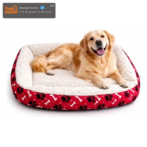 Cama Pet Cachorro Grande Impermeável 70x70 Sherpa Lavável
