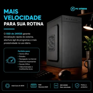 Pc Cpu Work Intel I5 4570 H81m 8gb Ssd 240gb - Imagem 5