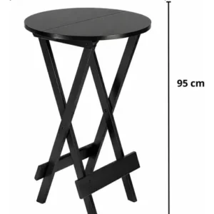 Mesa Dobrável Madeira Bistrô 2 Cadeiras Cores Cor Preto - Imagem 3