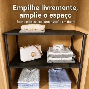 Organizador De Armário Extensível 37 A 62cm Preto - Imagem 3