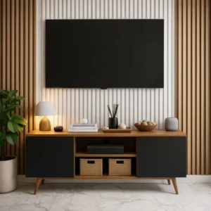 Rack Estante Para Sala E Tv - Organizador Com 2 Portas - Imagem 6