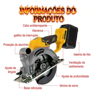 Pro Kit Serra Circular 48v Brushless 60000mah 1800w 7000rpm - Imagem 7