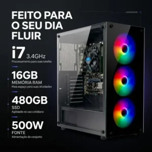 Pc Gamer Completo I7 3.4ghz 16gb Ssd 480gb 500w Monitor 19 - Imagem 5