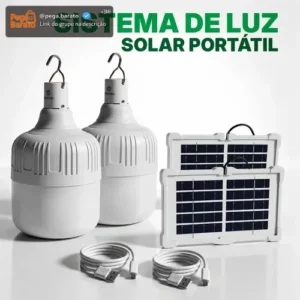 Kit 2 Lampada Led Solar Lampiao Recarregável Camping Usb Pesca Jardim Multiuso Viagem Several - Imagem 1