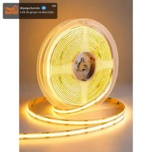 Fita Led Cob 9w 5m 3528 12v Ip20 320 Leds 3000k 4000k 6500k - Imagem 1