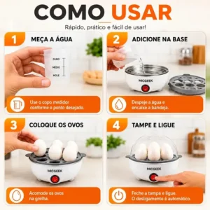 Cozedor De Ovos Automático Panela A Vapor Elétrica Legumes Elétrica Portátil Prático Rápido 7 Ovos Em 5min Micgeek - Imagem 7