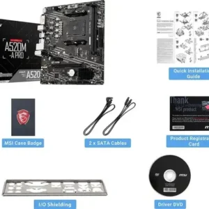 Placa-mãe Msi A520m-a Pro Am4 Matx Ddr4 Hdmi Dvi M.2 - Imagem 5