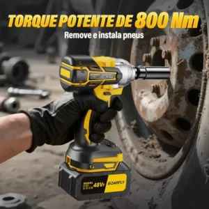 Chave De Impacto 800n.m 48v Brushless Com 2 Baterias Sem Fio - Imagem 4