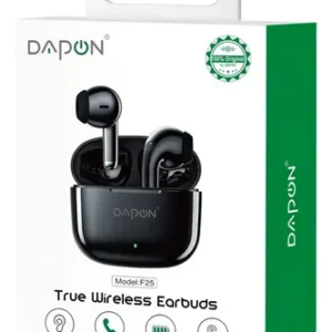 Fone De Ouvido Bluetooth TWS Dapon F25 Touch Sem Fio Com Microfone Cor Preto - Imagem 7