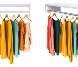 Cabideiro De Parede Para Roupas Branco Closet 60 Cm - Imagem 2
