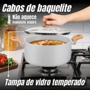 Jogo De Panelas Antiaderentes 10 Peças Indução E Utensílios Cinza - Imagem 6