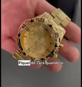 Relógio Masculino Prova D'água Quartzo Kit Corrente Pulseira - Imagem 10