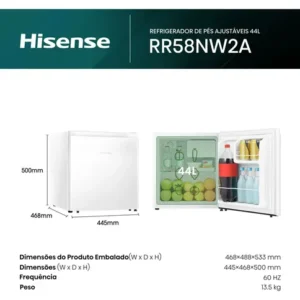 Frigobar Hisense Branco 45L com porta reversível RR58 110V - Imagem 4