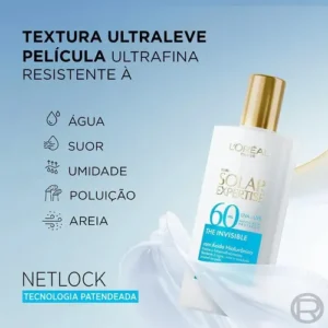 Protetor Solar Facial FPS 60, Textura Aquosa Ultraleve, Proteção Avançada Anti-Idade, Cor 2.0, Expertise The Invisible L’Oréal Paris Solar 40g - Imagem 7