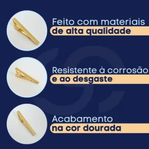 Kit 3 Prendedores De Gravata Trabalhado Luxo Social Aço Inox - Imagem 4