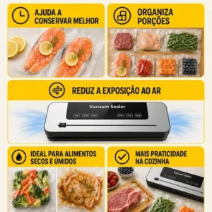 Seladora A Vácuo 120w Painel Digital Bivolt + 10 Sacos - Imagem 5