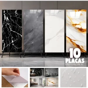 10 Placas Adesiva Mármore 3d Autocolant Parede 60x30 Premium - Imagem 6