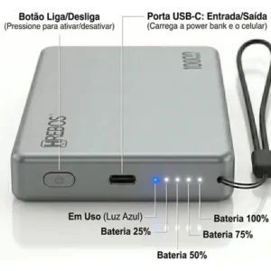 Power Bank Magnético 10000mah Para Magsafe Iphone 15 16 17 - Imagem 8