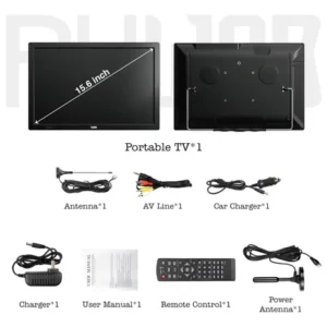 Tv Portátil Rywob 15.6 Hd 4000mah Bateria Hdmi Usb - Imagem 16