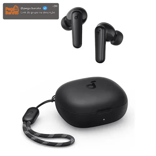 Fone De Ouvido Soundcore by Anker P20i Graves Poderosos e Impactantes Bluetooth 5.3 30H de Reprodução Resistência à Água 2 Mics IA para Chamadas Claras Personalização de Som via App Cor Preto