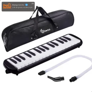 Escaleta Melodica Bertô Preto 32 Teclas Capa Bocal Mangueira - Imagem 1
