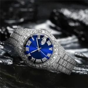 Relogio Quartzo Prata Masculino Diamante Cravejado - Imagem 5