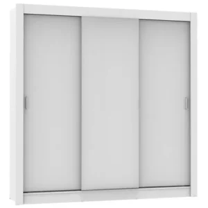 Guarda Roupa Casal Madesa Mônaco 3 Portas De Correr Cor Branco 109309 - Imagem 3
